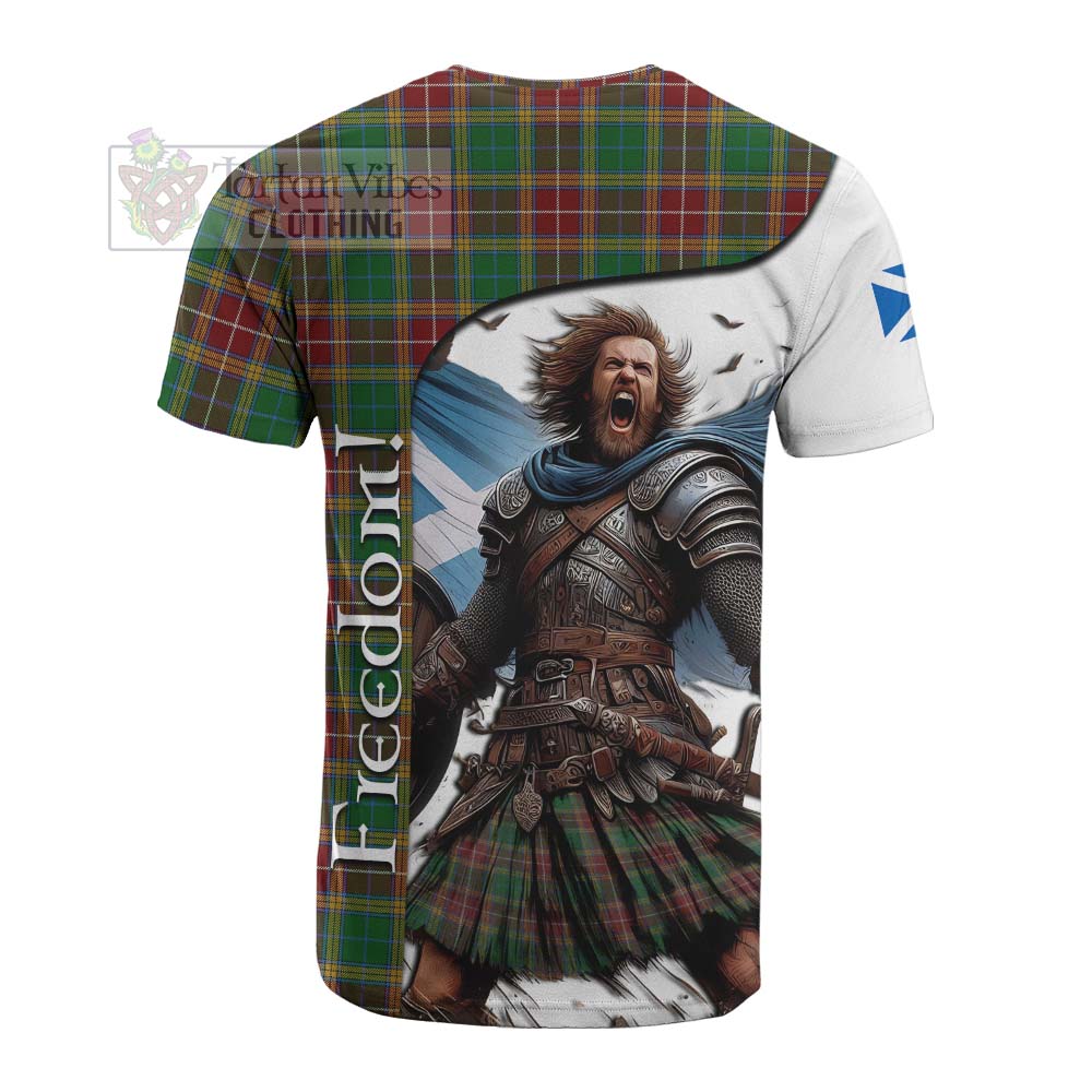 Tartan Vibes Clothing Baxter Crest Tartan Cotton T-shirt Inspired by the Freedom of Scottish Warrior