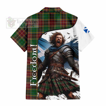 Baxter Crest Tartan Short Sleeve Button Shirt Inspired by the Freedom of Scottish Warrior