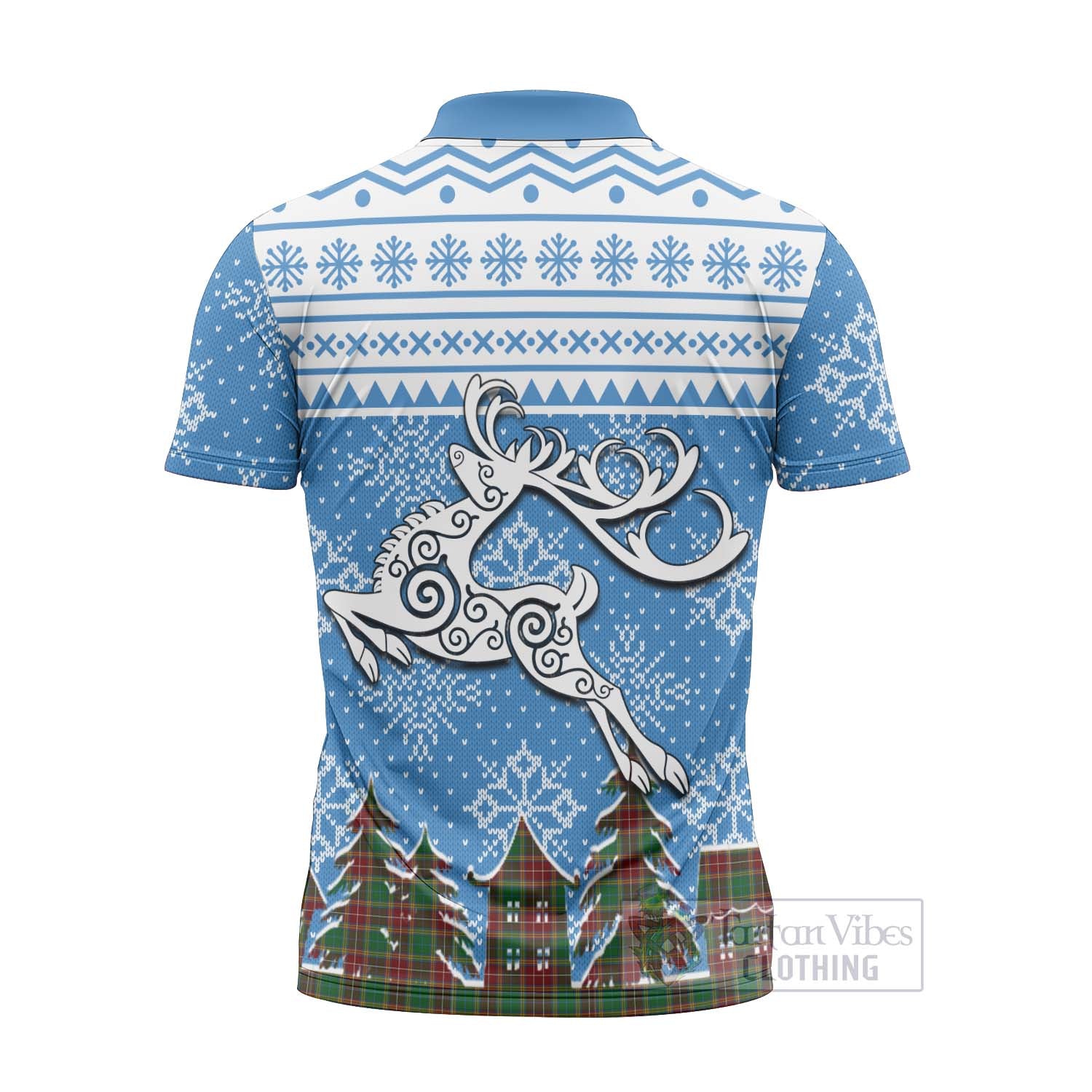 Tartan Vibes Clothing Baxter Clan Christmas Zipper Polo Shirt Celtic Reindeer Style