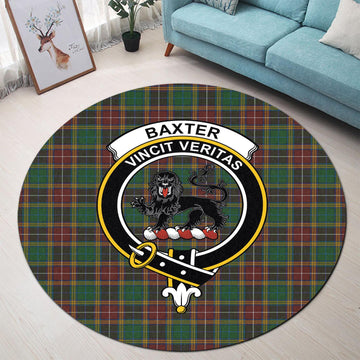 Baxter Tartan Round Rug with Family Crest