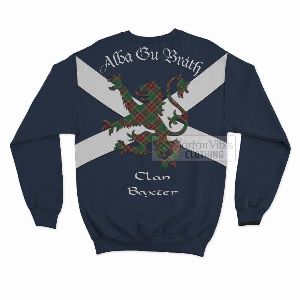 Tartan Vibes Clothing Baxter Tartan Lion Rampant Sweatshirt – Proudly Display Your Heritage with Alba Gu Brath and Clan Name