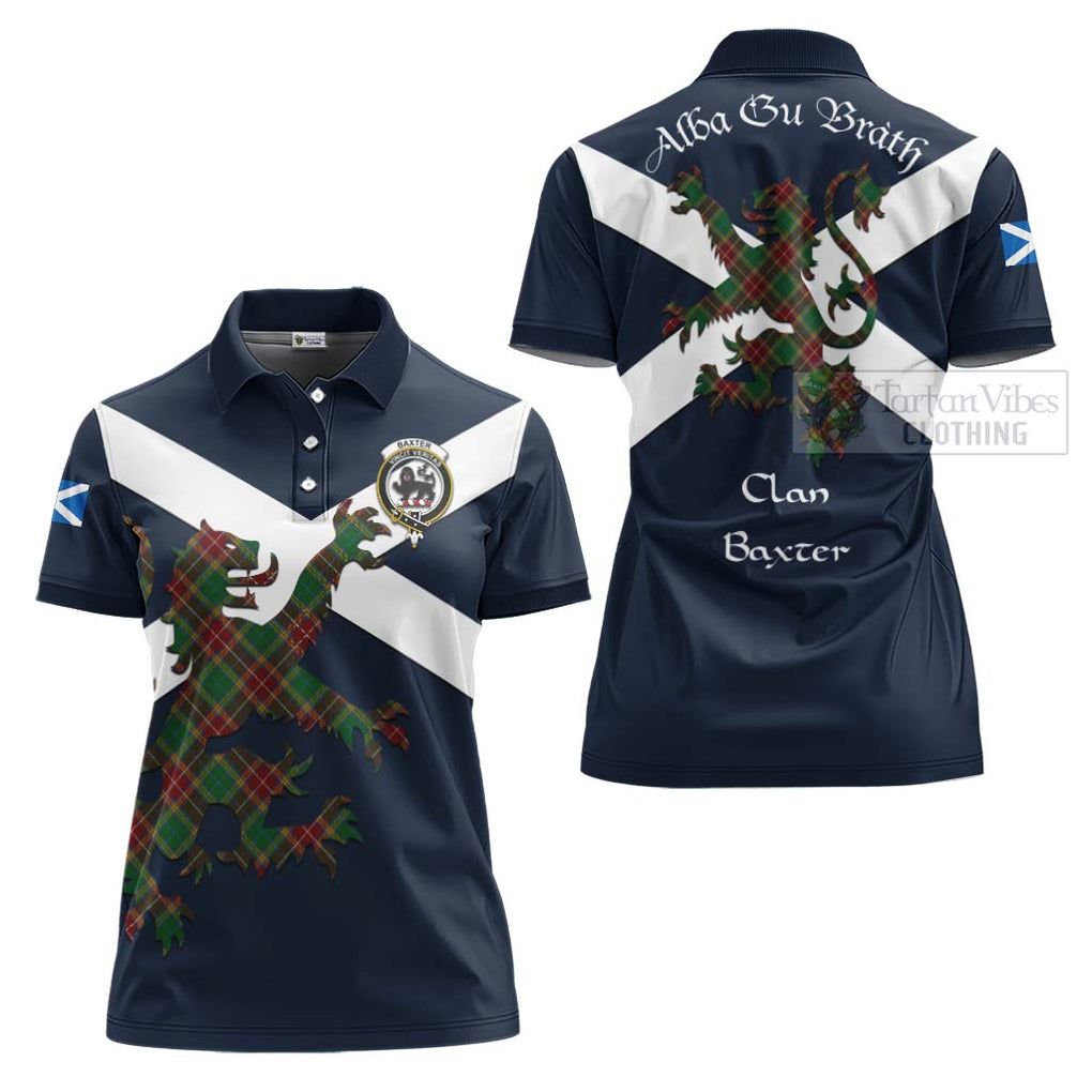 Tartan Vibes Clothing Baxter Tartan Lion Rampant Women's Polo Shirt – Proudly Display Your Heritage with Alba Gu Brath and Clan Name