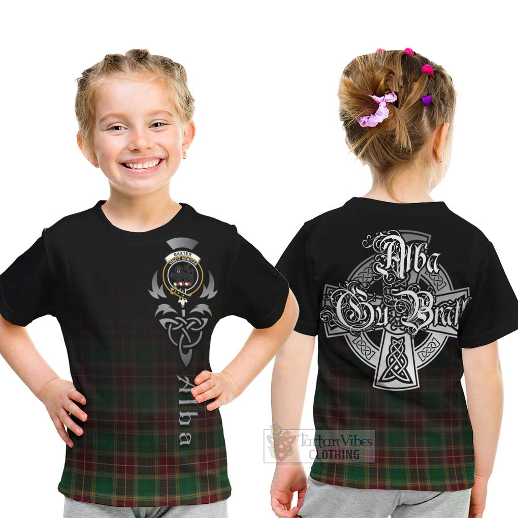 Tartan Vibes Clothing Baxter Tartan Kid T-Shirt Featuring Alba Gu Brath Family Crest Celtic Inspired