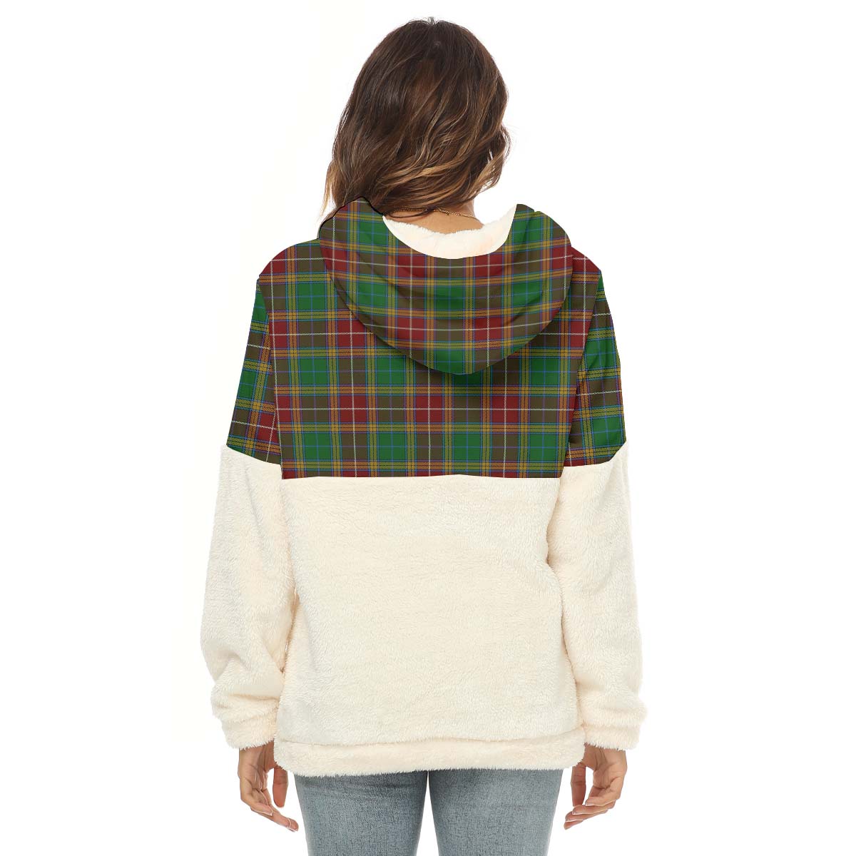 Baxter Tartan Women's Borg Fleece Hoodie With Half Zip with Family Crest - Tartanvibesclothing