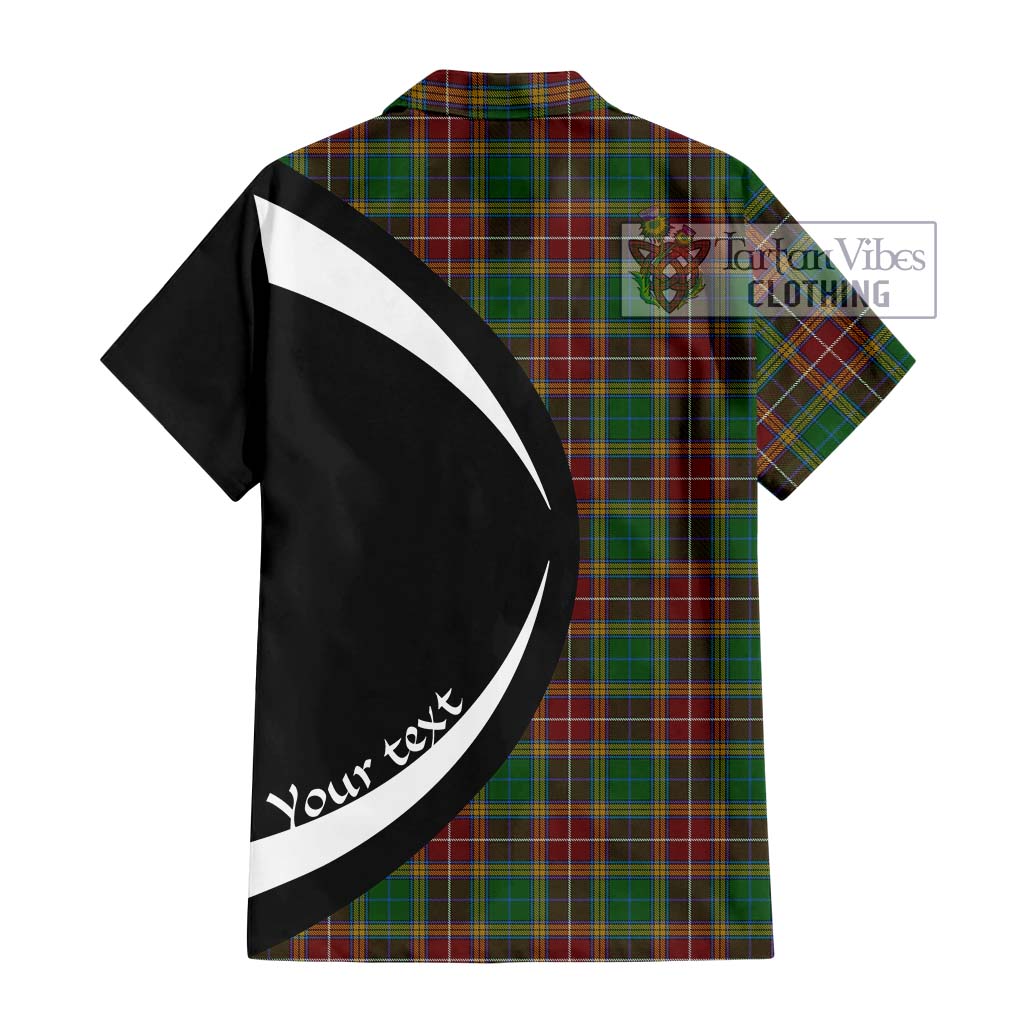 Baxter Tartan Short Sleeve Button Up with Family Crest Circle Style - Tartan Vibes Clothing