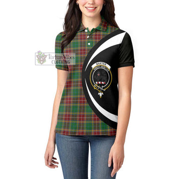 Baxter Tartan Women's Polo Shirt with Family Crest Circle Style