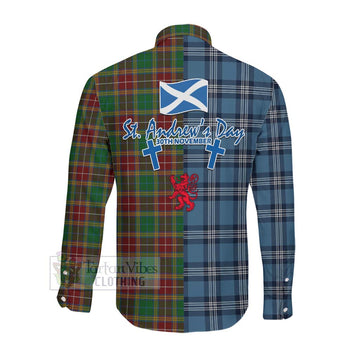 Baxter Tartan Long Sleeve Button Shirt Happy St. Andrew's Day Half Tartan Style