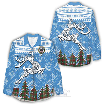 Baxter Clan Christmas Women's Casual Shirt Celtic Reindeer Style