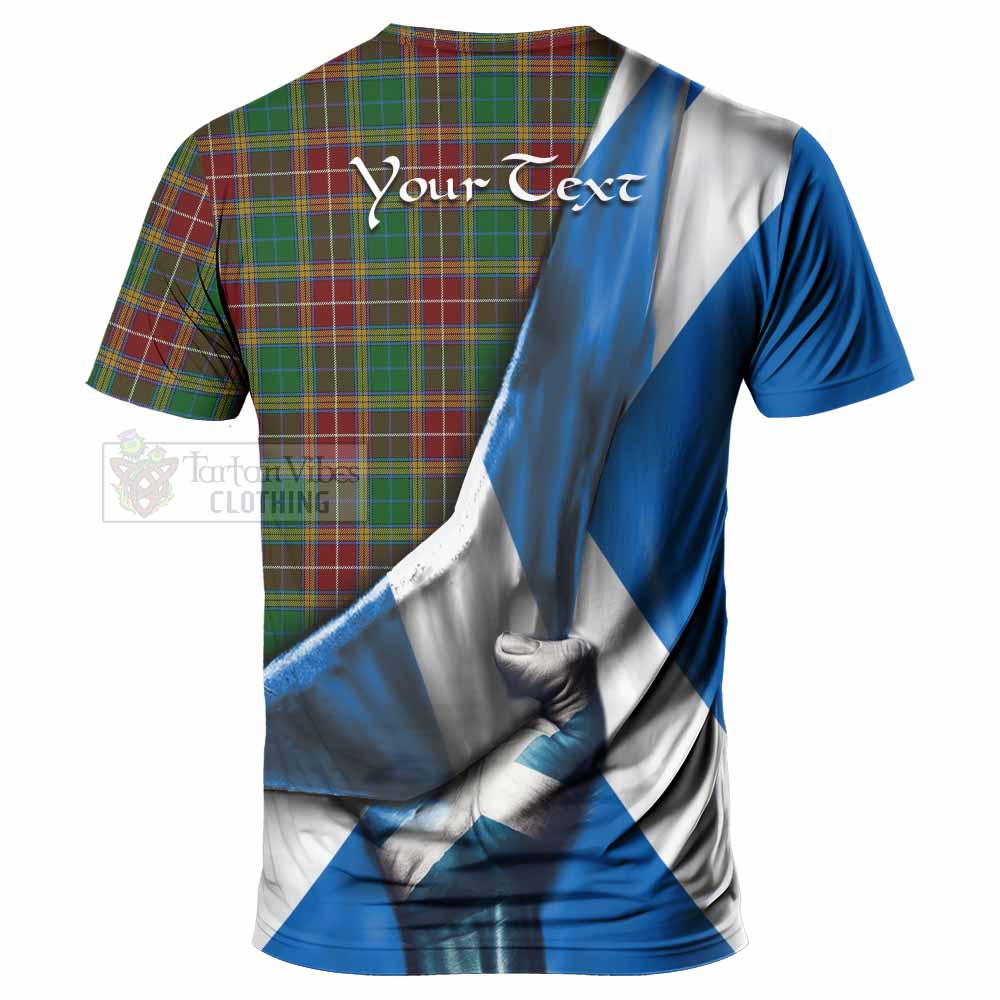 Tartan Vibes Clothing Baxter Tartan T-Shirt with Family Crest Scotland Patriotic Style