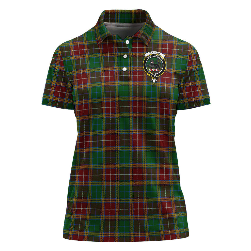 Baxter Tartan Polo Shirt with Family Crest For Women - Tartan Vibes Clothing