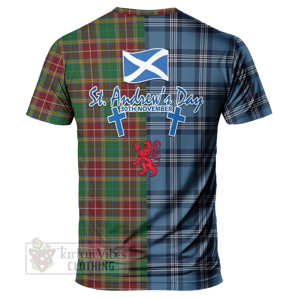 Tartan Vibes Clothing Baxter Tartan T-Shirt Happy St. Andrew's Day Half Tartan Style