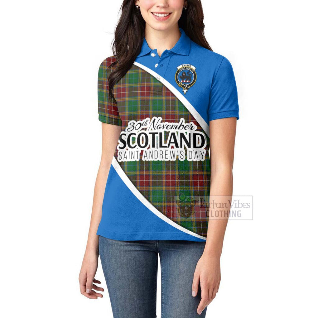 Tartan Vibes Clothing Baxter Family Crest Tartan Women's Polo Shirt Celebrate Saint Andrew's Day in Style