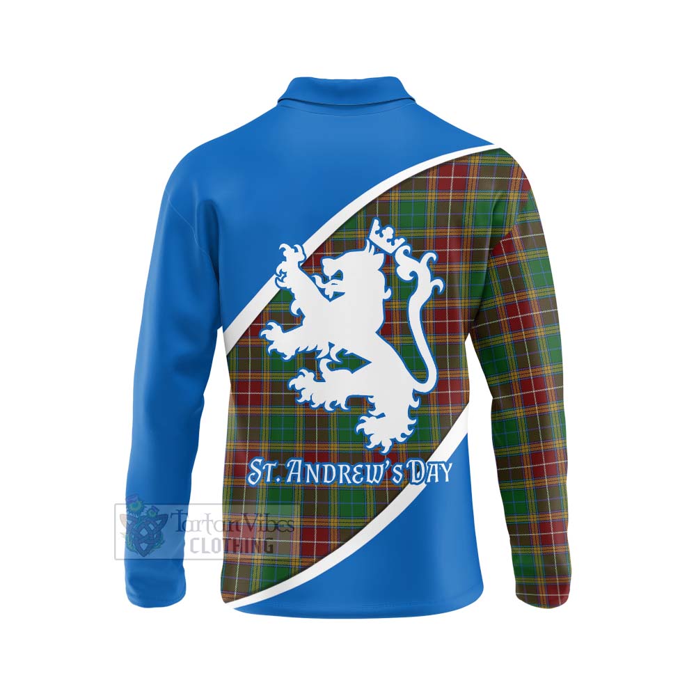 Tartan Vibes Clothing Baxter Family Crest Tartan Long Sleeve Polo Shirt Celebrate Saint Andrew's Day in Style