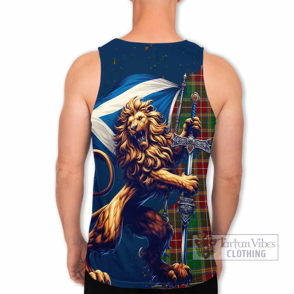 Tartan Vibes Clothing Baxter Tartan Family Crest Men's Tank Top with Scottish Majestic Lion