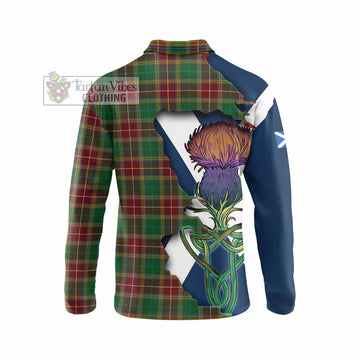 Baxter Tartan Family Crest Long Sleeve Polo Shirt Scottish Thistle Celtic Inspired - Tartan Vibes Clothing
