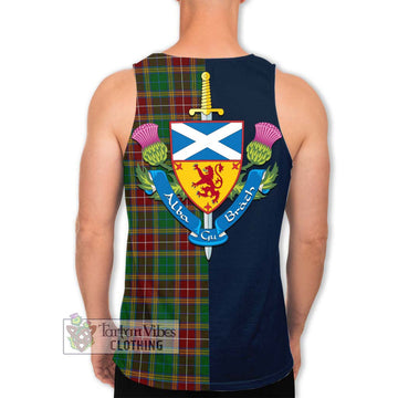 Baxter Tartan Men's Tank Top Alba with Scottish Lion Royal Arm Half Style