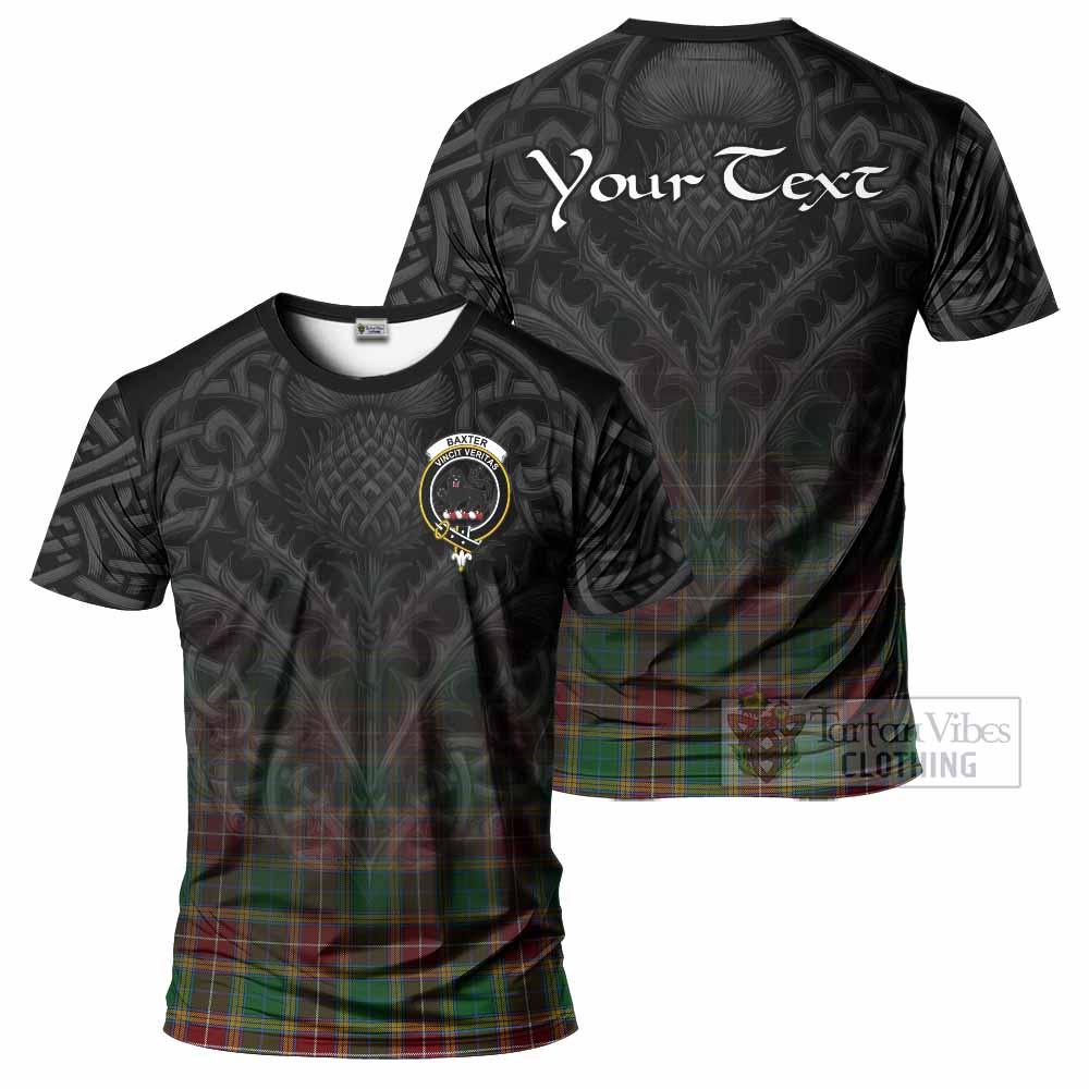 Tartan Vibes Clothing Baxter Tartan T-Shirt with Family Crest Celtic Thistle Vibes