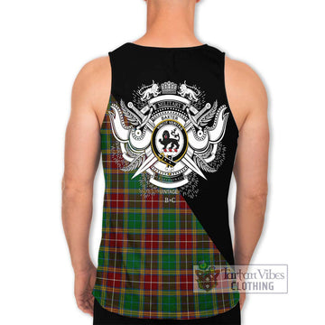 Baxter Tartan Men's Tank Top with Family Crest and Military Logo Style