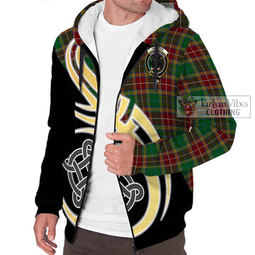 Baxter Tartan Sherpa Hoodie with Family Crest and Celtic Symbol Style