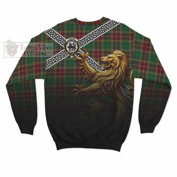 Baxter Crest Tartan Sweatshirt with Golden Lion Emblem Celtic Style - Tartan Vibes Clothing