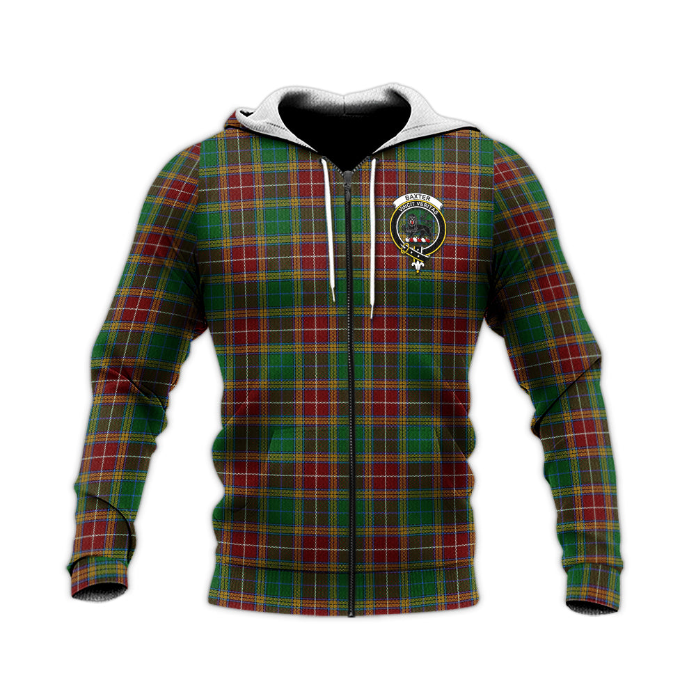 Baxter Tartan Knitted Hoodie with Family Crest Unisex Knitted Zip Hoodie - Tartan Vibes Clothing