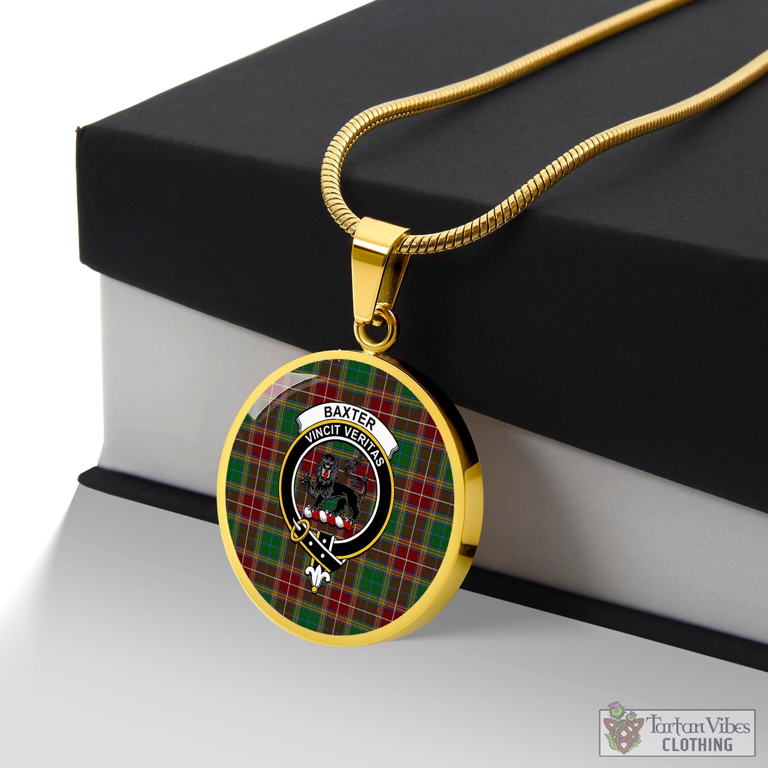 Tartan Vibes Clothing Baxter Tartan Circle Necklace with Family Crest