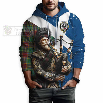 Baxter Tartan Hoodie with Family Crest Scottish Bagpiper Vibes