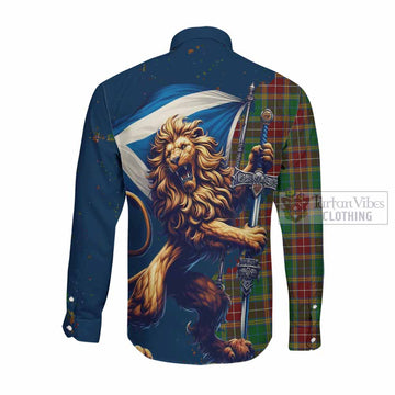 Baxter Tartan Family Crest Long Sleeve Button Shirt with Scottish Majestic Lion