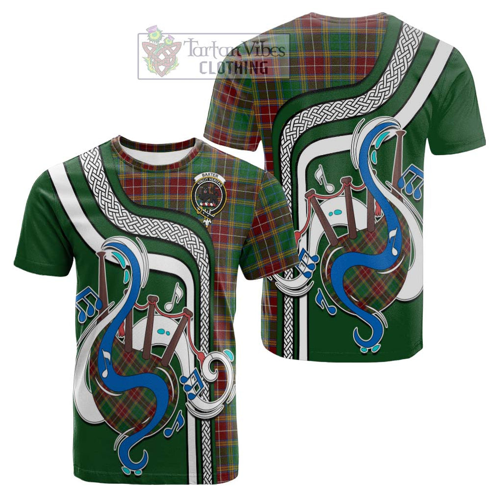 Tartan Vibes Clothing Baxter Tartan Cotton T-shirt with Epic Bagpipe Style