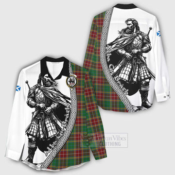 Baxter Tartan Clan Crest Women's Casual Shirt with Highlander Warrior Celtic Style