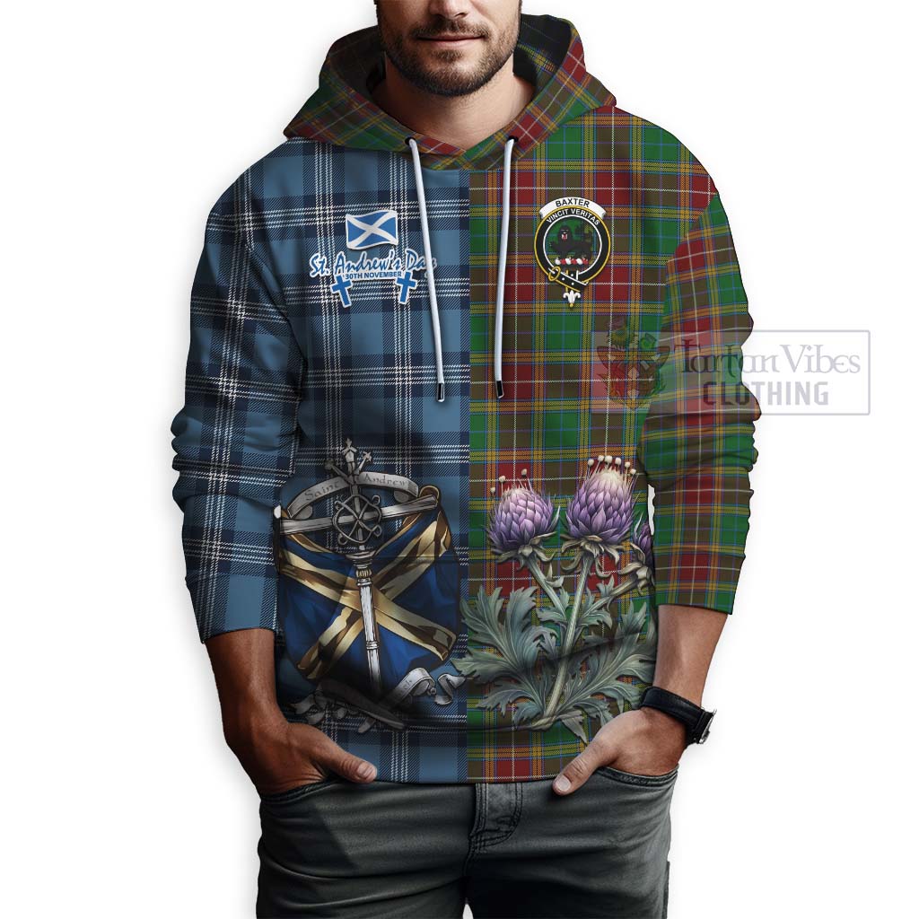 Tartan Vibes Clothing Baxter Tartan Hoodie Happy St. Andrew's Day Half Tartan Style