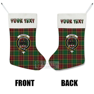 Baxter Tartan Family Crest Christmas Stocking with Personalized Text