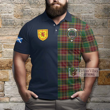 Baxter Tartan Polo Shirt Alba with Scottish Lion Royal Arm Half Style