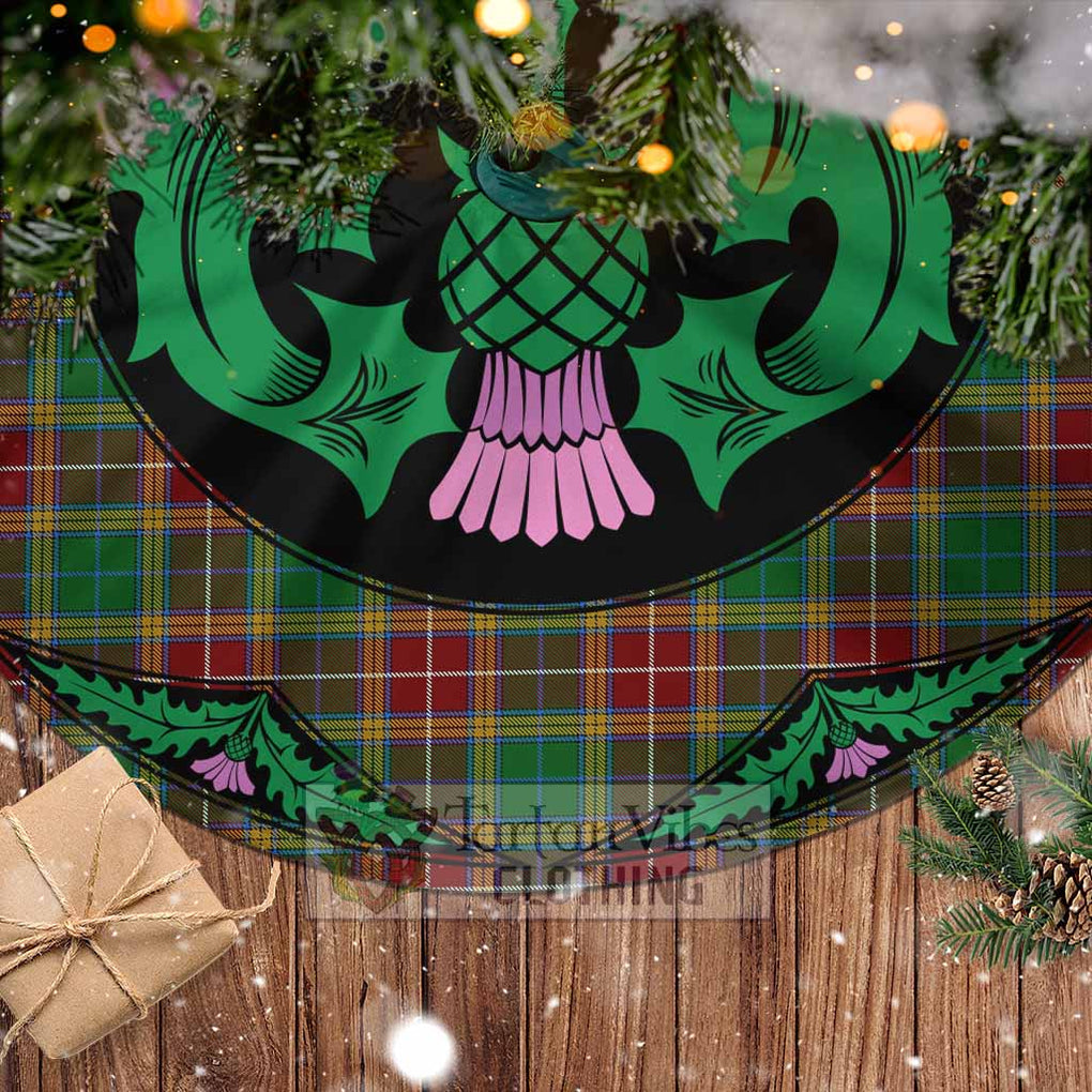 Tartan Vibes Clothing Baxter Tartan Christmas Tree Skirt Scottish Thistle Style