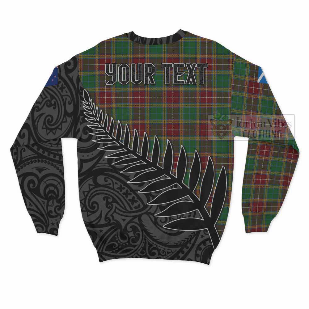 Tartan Vibes Clothing Baxter Crest Tartan Sweatshirt with New Zealand Silver Fern Half Style