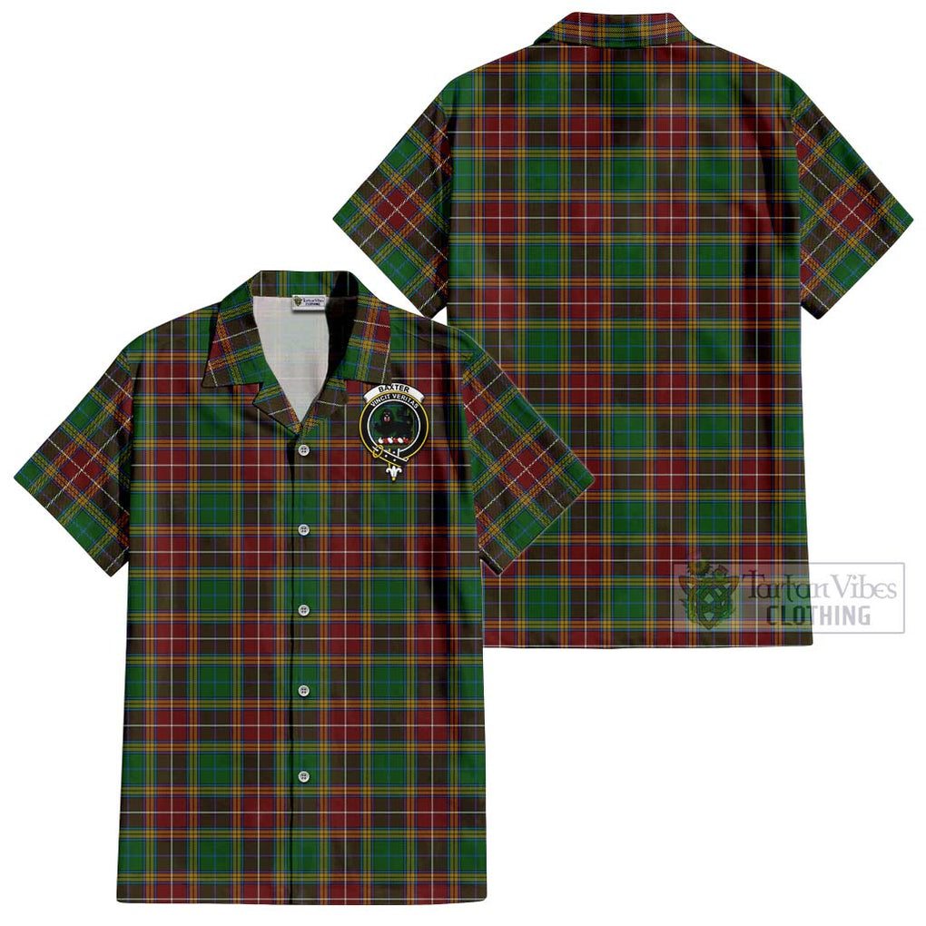 Baxter Tartan Cotton Hawaiian Shirt with Family Crest Kid - Tartan Vibes Clothing