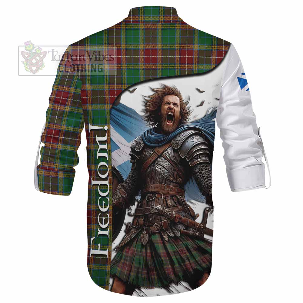 Tartan Vibes Clothing Baxter Crest Tartan Ghillie Kilt Shirt Inspired by the Freedom of Scottish Warrior