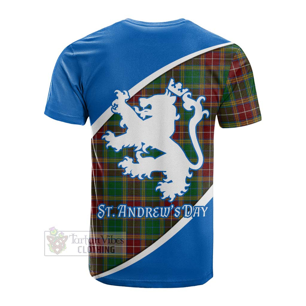 Tartan Vibes Clothing Baxter Family Crest Tartan Cotton T-shirt Celebrate Saint Andrew's Day in Style