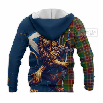 Baxter Tartan Family Crest Knitted Hoodie with Scottish Majestic Lion