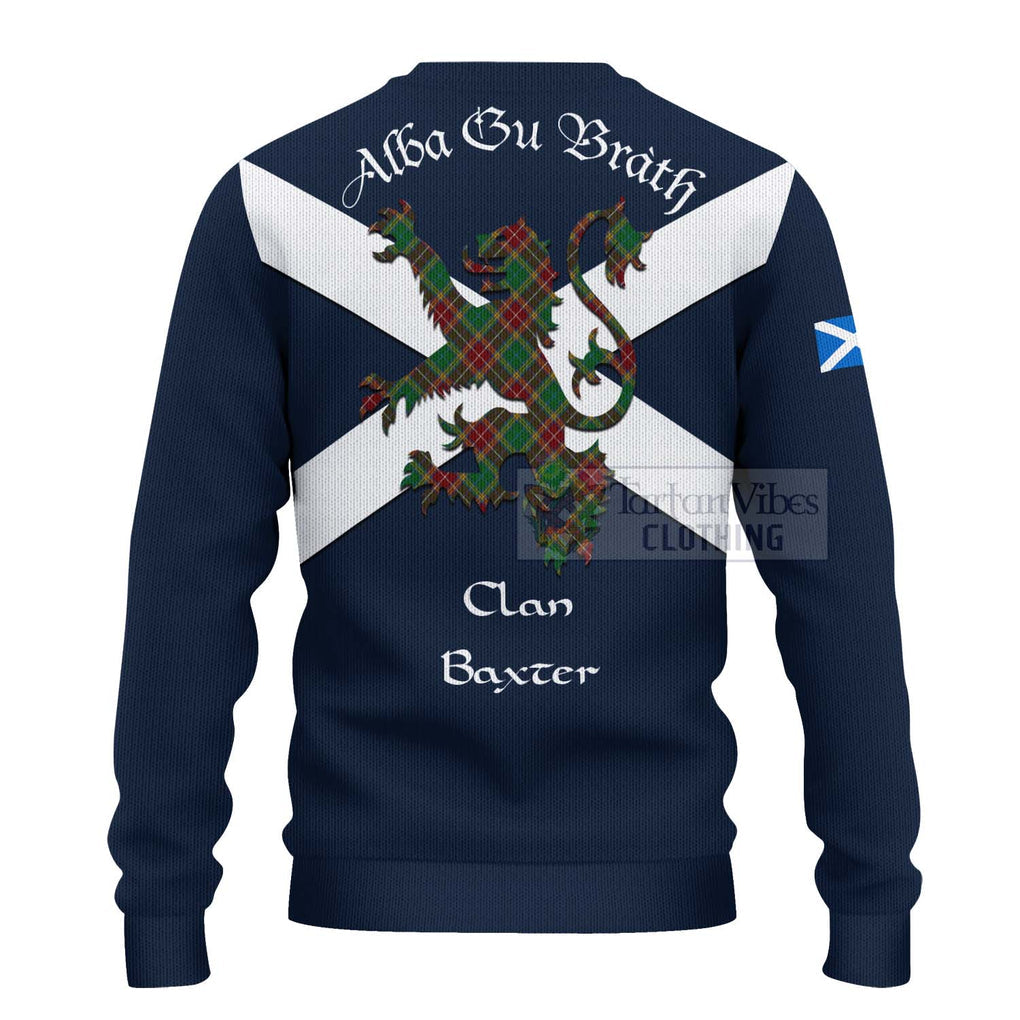 Tartan Vibes Clothing Baxter Tartan Lion Rampant Knitted Sweater – Proudly Display Your Heritage with Alba Gu Brath and Clan Name