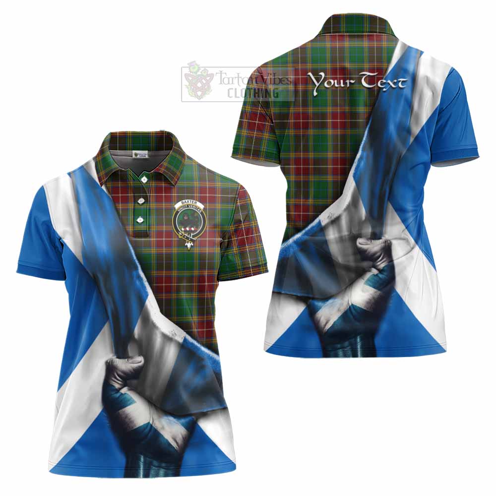 Tartan Vibes Clothing Baxter Tartan Women's Polo Shirt with Family Crest Scotland Patriotic Style