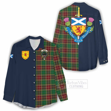 Baxter Tartan Women's Casual Shirt Alba with Scottish Lion Royal Arm Half Style