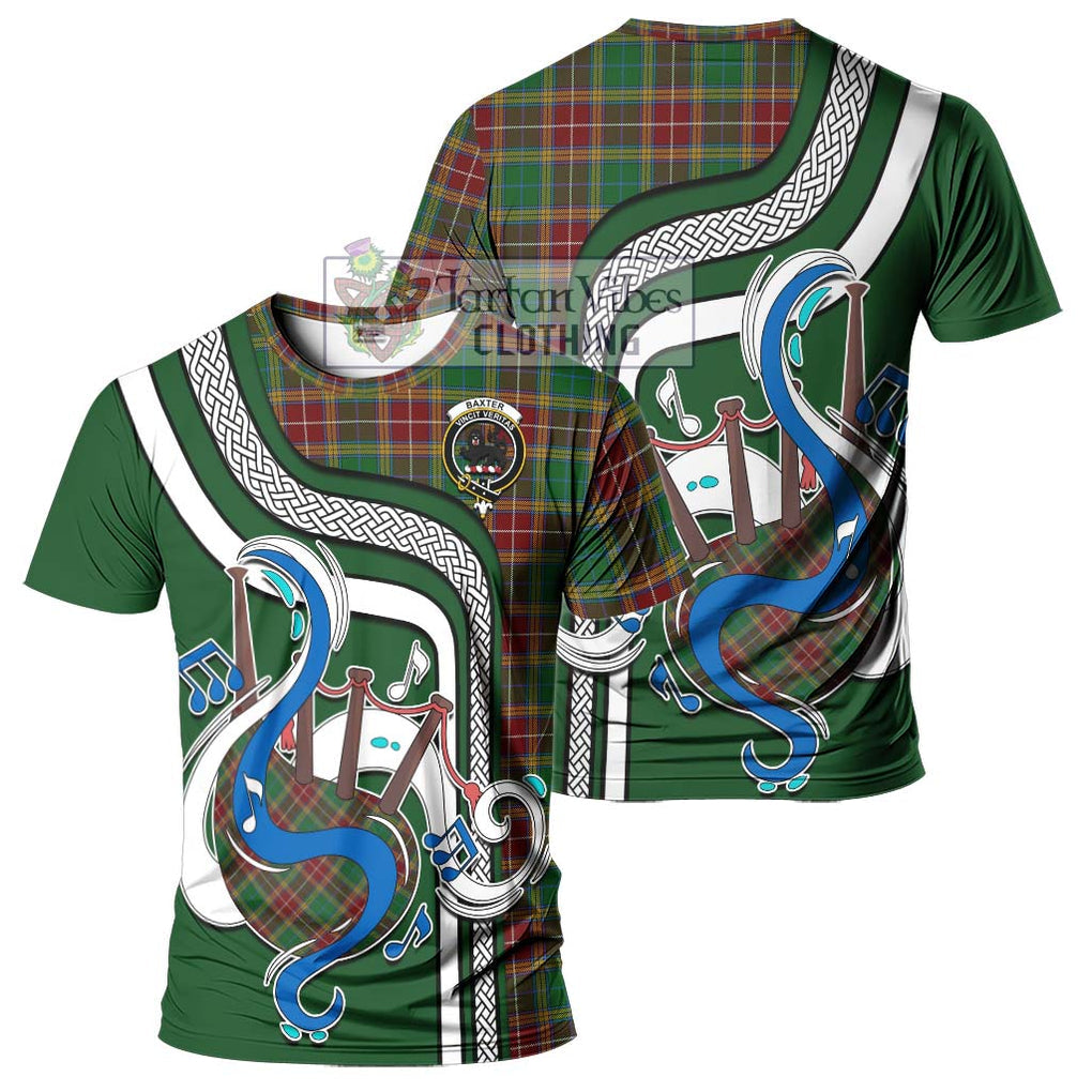 Baxter Tartan T-Shirt with Epic Bagpipe Style - Tartanvibesclothing Shop