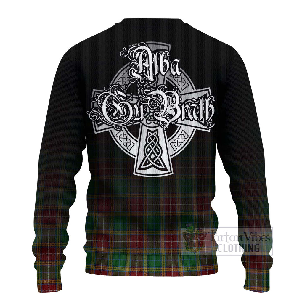 Tartan Vibes Clothing Baxter Tartan Knitted Sweater Featuring Alba Gu Brath Family Crest Celtic Inspired