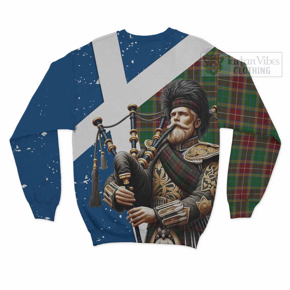 Tartan Vibes Clothing Baxter Tartan Sweatshirt with Family Crest Scottish Bagpiper Vibes