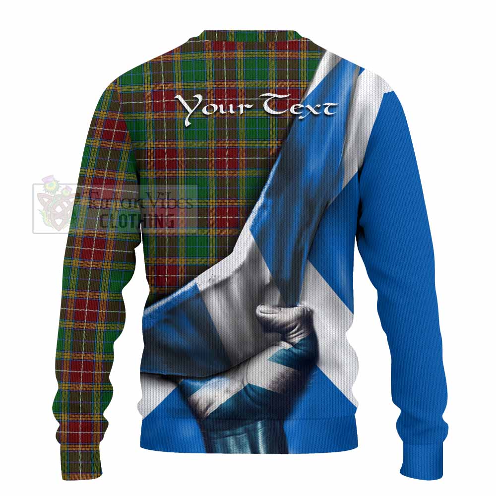 Tartan Vibes Clothing Baxter Tartan Knitted Sweater with Family Crest Scotland Patriotic Style