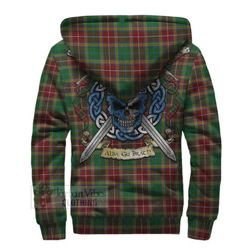 Baxter Tartan Sherpa Hoodie with Family Crest Celtic Skull Style