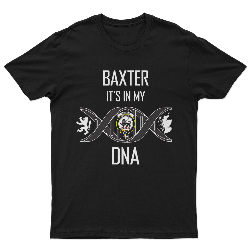 Baxter Family Crest DNA In Me Mens T Shirt - Tartanvibesclothing