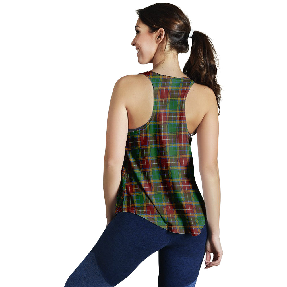 Baxter Tartan Women Racerback Tanks with Family Crest - Tartanvibesclothing