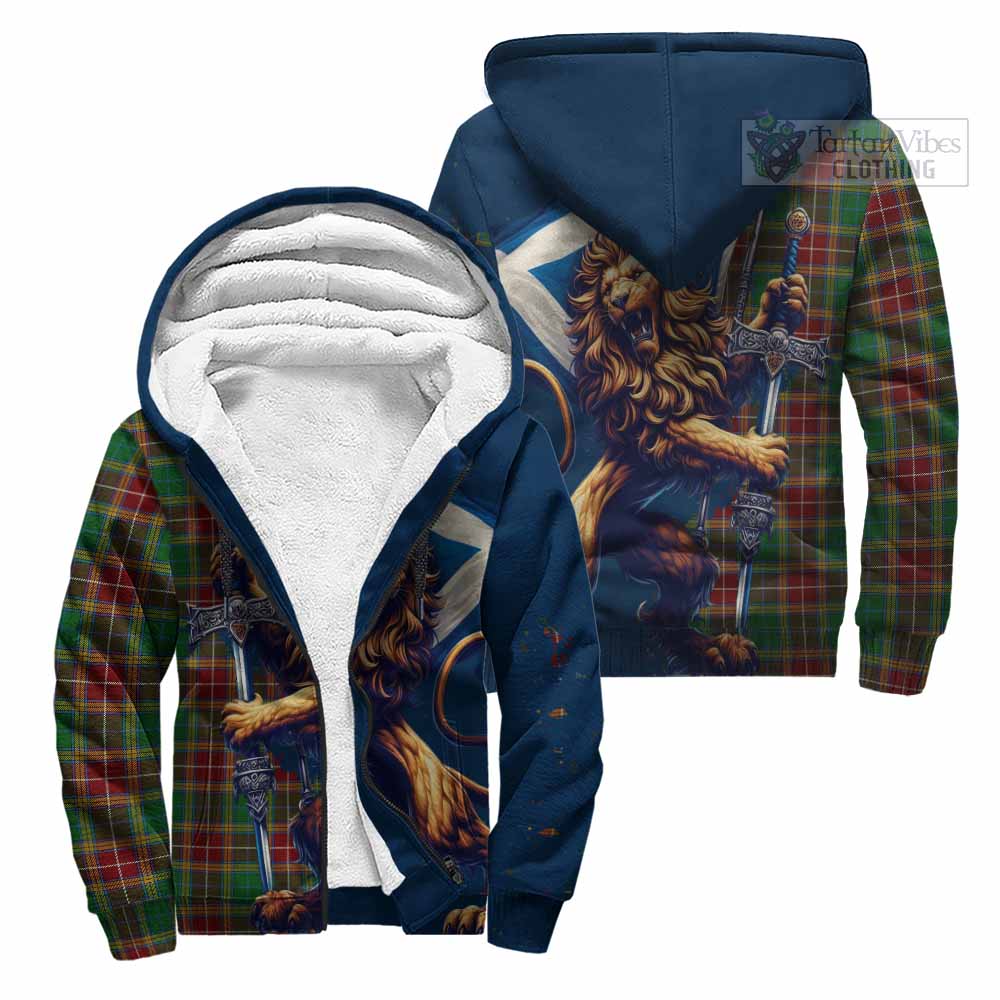 Tartan Vibes Clothing Baxter Tartan Family Crest Sherpa Hoodie with Scottish Majestic Lion